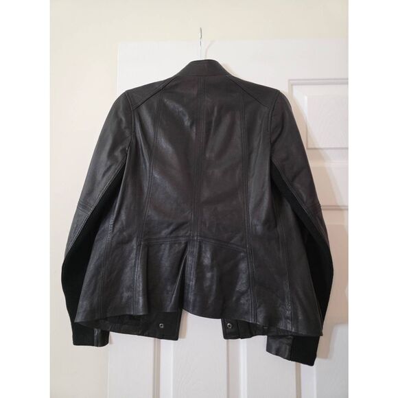 Vince Black Leather Jacket S - Picture 7 of 11
